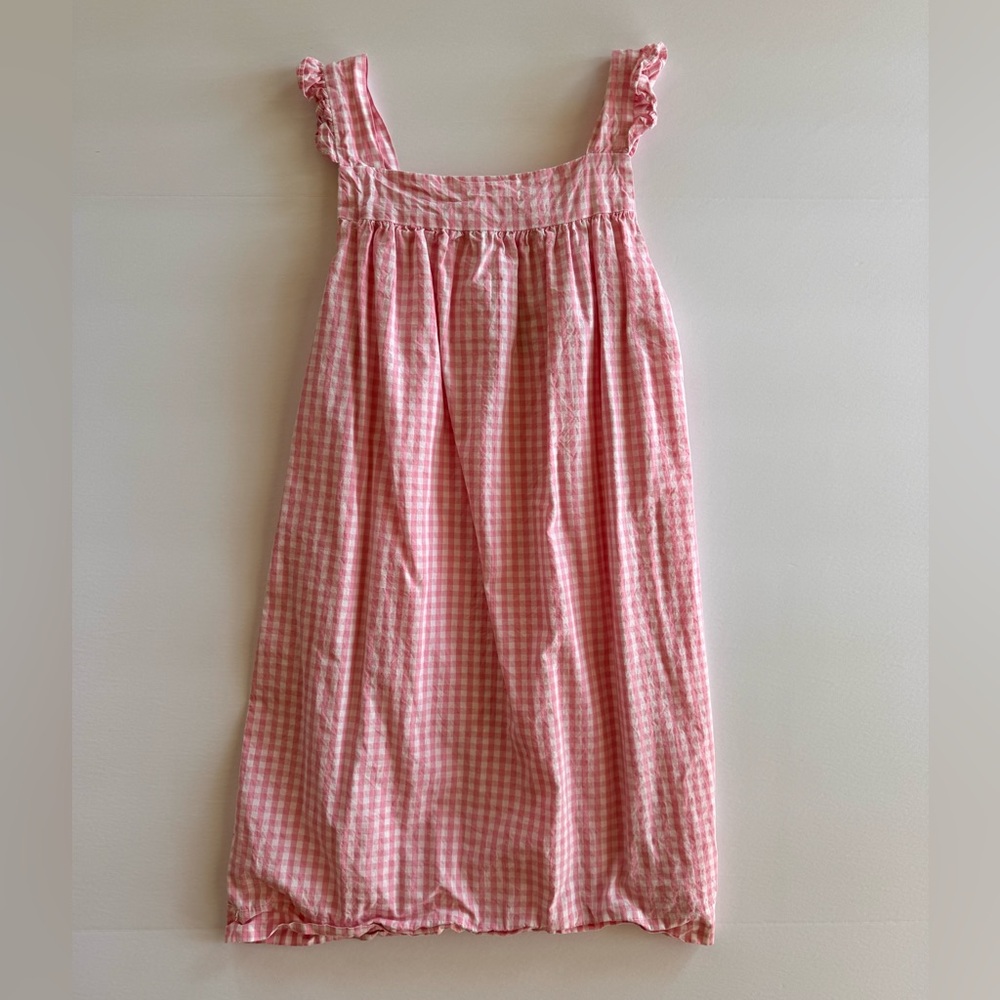 Classic Whimsy Gingham Dress Girls Pink White